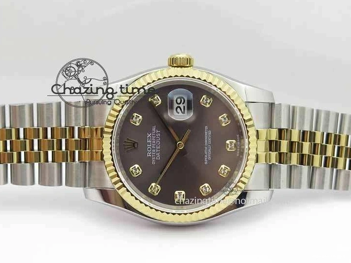 0410 DateJust 116234 SS YG BP Best Edition Gray Dial Diam Markers On SS YG Bracelet SA ZipUp 3745